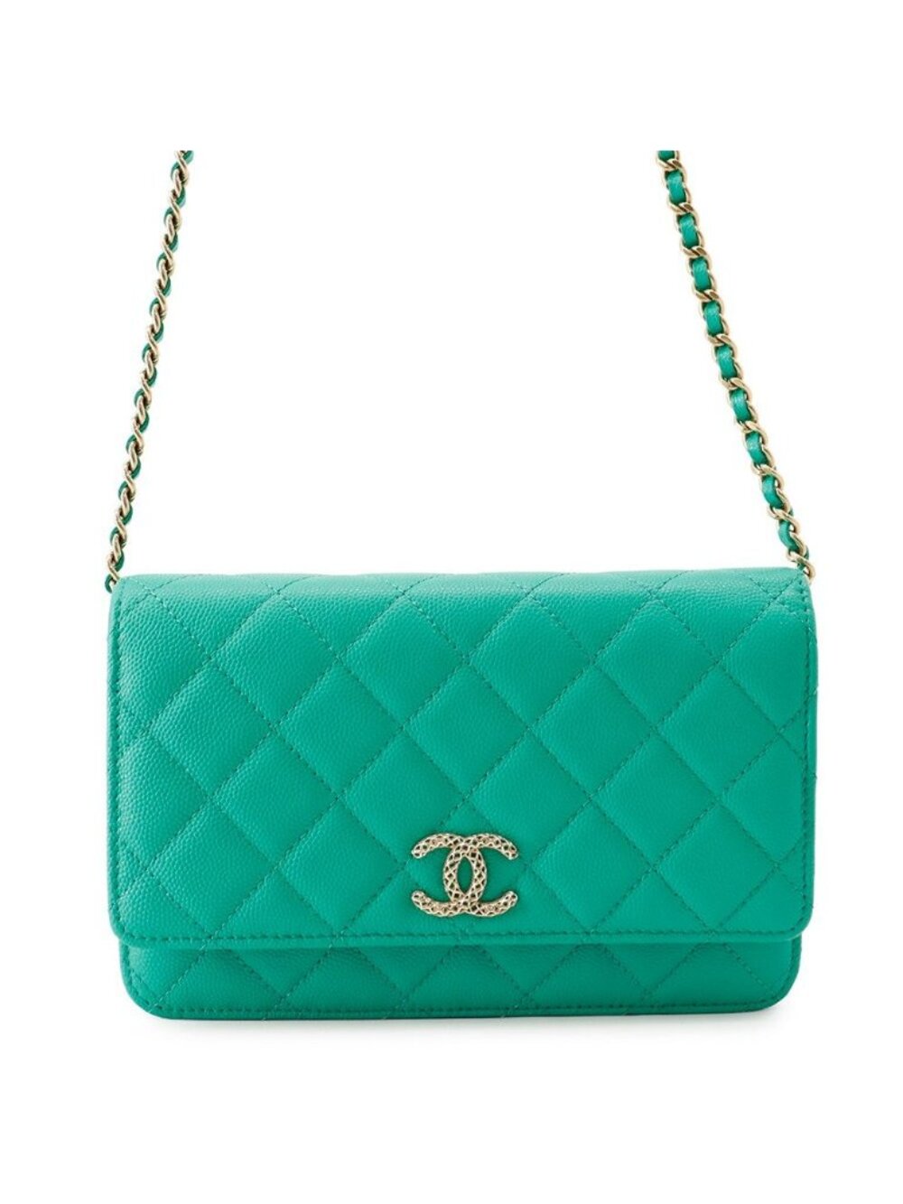 Chanel Chain Wallet Classic Quilted CC Logo Caviar Leather Shoulder Bag